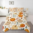 thumbnail image 1 of Homewish Autumn Pumpkin Maples Full Size Comforter Sets,Rustic Harvest Bedding Comforter Set,Bwhite Orange Bedding Sets For Men Women,Microfiber Bedroom Decor Reversible,3-Piece, 1 of 8