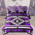 thumbnail image 1 of Homewish Aztec Pattern 7-Piece Bedding Comforter Set,Bohemain Gemetric Rhombus King Bedding Sets,Purple Black White Bed Sheets For Men Women,Super Cozy Room Decor Reversible, 1 of 8