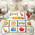 thumbnail image 1 of Homewish Back To School 7-Piece Twin Bedding Sets,Ducational Learning Bedding Comforter Set,Kawaii Pencil Bus Sheet Sets For Teens,Breathable Home Decor Reversible, 1 of 8