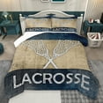 thumbnail image 1 of Homewish Ball Sport Lovers Bedding Comforter Set,Lacrosse Game Twin Comforter Sets,Brown Deepblue Bedding Set For Boys Kids,Ultra Soft Home Decor,2 Pieces, 1 of 8