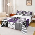 thumbnail image 1 of Homewish Ball Sport Lovers Twin Sheet Sets,Lacrosse Game Twin Fitted Sheet,Purple White Gray Flat Sheet For Boys Kids,Ultra Soft Home Decor,3pcs, 1 of 7