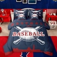 thumbnail image 1 of Homewish Ball Sports Player Bedding Comforter Set 7 Pieces, Navy Crismon Cartoon Baseball Full Bedding Set, Teens Kids Boys Girls Reversible Fitted Sheet Flat Sheet, Lightweight Room Decor, 1 of 7