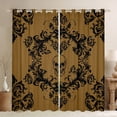 thumbnail image 1 of Homewish Baroque Floral Blackout Curtains Set of 2 (52x84 Each),Gothic Skull Halloween Skeleton Window Curtains,Black Brown Curtains and Drapes For Adults,Microfiber Bedroom Decor, 1 of 6