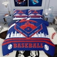 thumbnail image 1 of Homewish Baseball City Silhouette Full Size Comforter Sets,Ball Sport Game Bedding Comforter Set,Red Blue White Bedding Sets For Boys,Microfiber Bedroom Decor Reversible,3pcs, 1 of 8