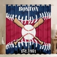 thumbnail image 1 of Homewish Baseball Game Gaming Blackout Curtains Set of 2 (52x84 Each),Red Blue Window Curtains,Ball Sport Theme Curtains and Drapes For Teens Kids,Breathable Home Decor, 1 of 6