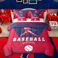 thumbnail image 1 of Homewish Baseball Game Lovers 7-Piece Twin Bedding Sets,Ball Sport Bedding Comforter Set,Red Deepblue Sheet Sets For Teens,Breathable Home Decor Reversible, 1 of 8