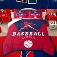 thumbnail image 1 of Homewish Baseball Game Lovers Bedding Comforter Set,Ball Sport Twin Comforter Sets,Red Deepblue Bedding Set For Teens,Breathable Home Decor Reversible,2-Piece, 1 of 8