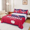 thumbnail image 1 of Homewish Baseball Game Lovers Twin Sheet Sets,Ball Sport Twin Fitted Sheet,Red Deepblue Flat Sheet For Teens,Breathable Home Decor,3-Piece, 1 of 7