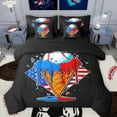 thumbnail image 1 of Homewish Baseball Gamer 7-Piece Twin Bedding Sets,American Flag Pattern Bedding Comforter Set,Blue Red Black Sheet Sets For Kids,Super Cozy Room Decor Reversible, 1 of 8