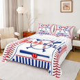 thumbnail image 1 of Homewish Baseball Gamer Boy 4pcs Bed Sheets,Blue Red King Sheets,Sport Gaming Super Cozy Sheet Set,Microfiber Bedroom Decor, 1 of 7
