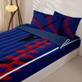 thumbnail image 1 of Homewish Baseball Heart Zipper Twin Comforter Sets with Fitted Sheet and 2 Pillowcases, Navy Cartoon Zipper Bedding Set for Men and Women, Navy Reversible, 4 Pieces, 1 of 6