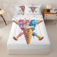 thumbnail image 1 of Homewish Baseball Ice Cream Cone Print Zipper Full Size Comforter Sets with Fitted Sheet and 2 Pillowcases,Fun Treats Zipper Bedding Set For Kids Boys And Girls,Reversible,4 Pieces, 1 of 7