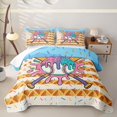 thumbnail image 1 of Homewish Baseball Ice Cream Drip Twin Quilt Set,Waffle Us Flag Twin Coverlet Set,2 Pieces, 1 of 7