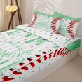 thumbnail image 1 of Homewish Baseball Ice Cream Zipper Full Size Comforter Sets with Fitted Sheet and 2 Pillowcases, Green Splash Graffiti Zipper Bedding Set, Polka Dots Reversible, 4pcs, 1 of 6