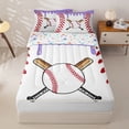 thumbnail image 1 of Homewish Baseball Ice Cream Zipper Full Size Comforter Sets with Fitted Sheet and 2 Pillowcases,Kids Ball Games Zipper Bedding Set For Boys Girls,Reversible,4-Piece, 1 of 7