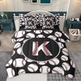 thumbnail image 1 of Homewish Baseball Initial Letter Twin Bedding Sets 7-Piece, Cartoon Monogrammed K Bedding Comforter Set, Kawaii Ball Print Reversible Sheet Sets, Lightweight Room Decor, 1 of 8
