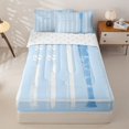 thumbnail image 1 of Homewish Baseball Love Kid Zipper Full Size Comforter Sets with Fitted Sheet and 2 Pillowcases, Blue Cartoon Theme Zipper Bedding Set, Reversible, 4pcs, 1 of 6