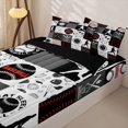 thumbnail image 1 of Homewish Baseball Lover Zipper Twin Comforter Sets with Fitted Sheet and 2 Pillowcases, Gray Patchwork Zipper Bedding Set for Men and Women, Black Reversible, 4 Pieces, 1 of 6
