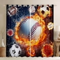 thumbnail image 1 of Homewish Baseball Soccer Basketball Black Out Curtains For Teens,Sport Theme Curtains Pack of 2 (42x63 Each),Ball Game Bedroom Curtains,Luxury Bedroom Decor, 1 of 6