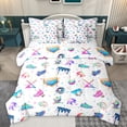 thumbnail image 1 of Homewish Baseball Sport 7-Piece Twin Bedding Sets,Girl Ball Game Bedding Comforter Set,Rainbow Cartoon Stars Print Sheet Sets For Teens,Super Cozy Room Decor Reversible, 1 of 8