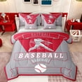 thumbnail image 1 of Homewish Baseball Sport Theme 7-Piece Twin Bedding Sets,Ball Gamer Bedding Comforter Set,Red Gray Sheet Sets For Kids,Microfiber Bedroom Decor Reversible, 1 of 8
