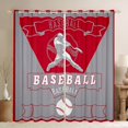 thumbnail image 1 of Homewish Baseball Sport Theme Curtains Pack of 2 (42x84 Each),Ball Gamer Curtains Blackout,Red Gray Bedroom Curtains For Kids,Microfiber Bedroom Decor, 1 of 6