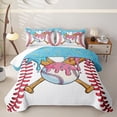 thumbnail image 1 of Homewish Baseball Sport Twin Quilt Set For Kids Boys Girls,Ice Cream Drip Twin Coverlet Set,2-Piece, 1 of 7