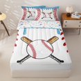 thumbnail image 1 of Homewish Baseball Sport Zipper Twin Comforter Sets with Fitted Sheet and 2 Pillowcases,Blue Ice Cream Drip Zipper Bedding Set For Boys Kids,Reversible,4 Pieces, 1 of 7