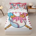 thumbnail image 1 of Homewish Baseball Sport Zipper Twin Comforter Sets with Fitted Sheet and 2 Pillowcases For Kids Boys Girls,Ice Cream Drip Zipper Bedding Set,Pink,Colorful Polka Dots Reversible,4 Pieces, 1 of 7