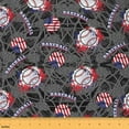 thumbnail image 1 of Homewish Baseball Sports Player Fabric by the Yard 1 Yard for Kids, American Flag Room Decor Fabric by the Yard, Grey Red Cartoon Sewing Fabric, Luxury Bedroom Decor, 1 of 6