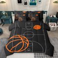 thumbnail image 1 of Homewish Basketball Ball Game 7-Piece Twin Bedding Sets,Sport Theme Bedding Comforter Set,Orange Black Sheet Sets For Boys Kids,Luxury Bedroom Decor Reversible, 1 of 9