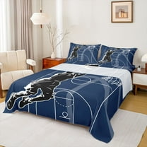 Homewish Basketball Gamer 3pcs Twin Sheet Sets for Female Men Teens,Ball Game Twin Fitted Sheet,Sport Theme Breathable Flat Sheet,Ultra Soft Home Decor