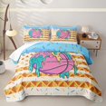 thumbnail image 1 of Homewish Basketball Ice Cream Drip Bed Spread Queen,Waffle Us Flag Queen Coverlet Set,3-Piece, 1 of 7
