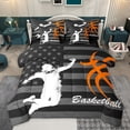 thumbnail image 1 of Homewish Basketball Sport Player Twin Bedding Sets 7-Piece for Teen, Grey Stripes Abstract Bedding Comforter Set, Modern Ball Game Reversible Sheet Sets, Luxury Bedroom Decor, 1 of 8