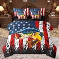 thumbnail image 1 of Homewish Bass Big Fish 7-Piece Bedding Comforter Set,American Flag Pattern King Bedding Sets,Hunting And Fishing Bed Sheets For Boys,Ultra Soft Home Decor Reversible, 1 of 8