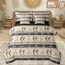 Homewish Bass Big Fish 7-Piece Twin Bedding Sets,Hunting And Fishing Bedding Comforter Set,Rustic Farmhouse Cabin Sheet Sets For Boys Kids,Super Cozy Room Decor Reversible