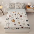 thumbnail image 1 of Homewish Bear Animal Print Zipper Full Size Comforter Sets with Fitted Sheet and 2 Pillowcases, Cute Cartoon Stars Zipper Bedding Set, Gray Reversible, 4 Pieces, 1 of 6