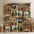 thumbnail image 1 of Homewish Bear Deer Duck Blackout Curtains Set of 2 (52x84 Each), Rustic Hunting Wildlife Window Curtains, Brown Vintage Patchwork Curtains and Drapes, Window Curtains Decor, 1 of 6