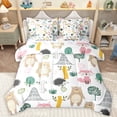 thumbnail image 1 of Homewish Bear Fox Hedgehog 7-Piece Twin Bedding Set - Woodland Kawaii, 1 of 8