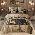 thumbnail image 1 of Homewish Bear Silhouette 7-Piece Twin Bedding Sets,Rustic Old Barn Door Bedding Comforter Set,Rustic Farmhouse Cabin Sheet Sets For Boys Kids,Ultra Soft Home Decor Reversible, 1 of 9