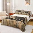 thumbnail image 1 of Homewish Bear Silhouette King Sheet Set (4-Piece) Barn Door Farmhouse Decor For Boys Kids, 1 of 7