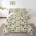 thumbnail image 1 of Homewish Beige Dog Paw Bone Full Size Comforter Sets,Vintage Pet Themed Bedding Comforter Set,Polkadot Reversible,3pcs,1 Comforter and 2 Pillowcases, 1 of 7