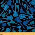 thumbnail image 1 of Homewish Black Blue Guitar Fabric by the Yard 2 Yards, Rock and Rool Sewing Fabric, Teens Boys Girls Kids Fabric for Sewing, Luxury Bedroom Decor, 1 of 6