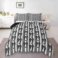 thumbnail image 1 of Homewish Black Bowknot 3 Pieces Queen Comforter Set for Female Men Teens,Polka Dots Ultra Soft Bedding Sets,Geometric Stripes Bedding Comforter Set,Lightweight Room Decor,Reversible, 1 of 8