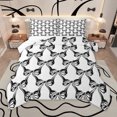 thumbnail image 1 of Homewish Black Bowknot Bedding Comforter Set,Cartoon Bowtie Print Twin Comforter Sets,Bowtie Bow Ribbon Bedding Set For Girls,Microfiber Bedroom Decor Reversible,2 Pieces, 1 of 9