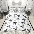 thumbnail image 1 of Homewish Black Bowknot Bowtie Bedding Comforter Set 7pcs for Girls, Princess Bow Knot Queen Bedding Sets, Black White Queen Sheet Sets, Ultra Soft Home Decor, 1 of 8