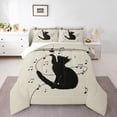 thumbnail image 1 of Homewish Black Cat 3-Piece Full Size Comforter Sets for Children Teens,Musical Notes Bedding Comforter Set,Abstract Melody Lightweight Bedding Sets,Microfiber Bedroom Decor, 1 of 8