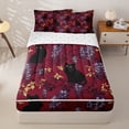 thumbnail image 1 of Homewish Black Cat Purple Lavender Zipper Twin Comforter Sets with Fitted Sheet and 2 Pillowcases,Kawaii Kitten Zipper Bedding Set For Pet Lovers,,Reversible,4 Pieces, 1 of 7