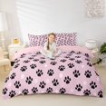 thumbnail image 1 of Homewish Black Dog Paw Prints Duvet Cover Queen,Pink Queen Bedding,Pink Reversible,3pcs,1 Duvet Cover and 2 Pillowcases, 1 of 6