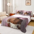 thumbnail image 1 of Homewish Black Girl 4 Pieces Queen Sheet Sets For Girls,Pink Flower Ultra Soft Flat Sheet,Exotic Style Queen Fitted Sheet,Luxury Bedroom Decor, 1 of 7
